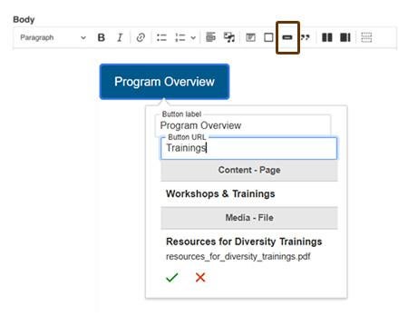CK5 editor interface - button